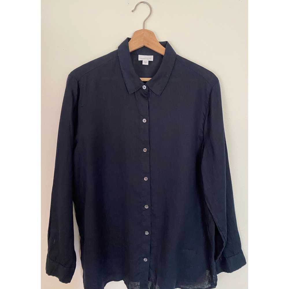 J. Jill Navy Linen Tunic Sz M